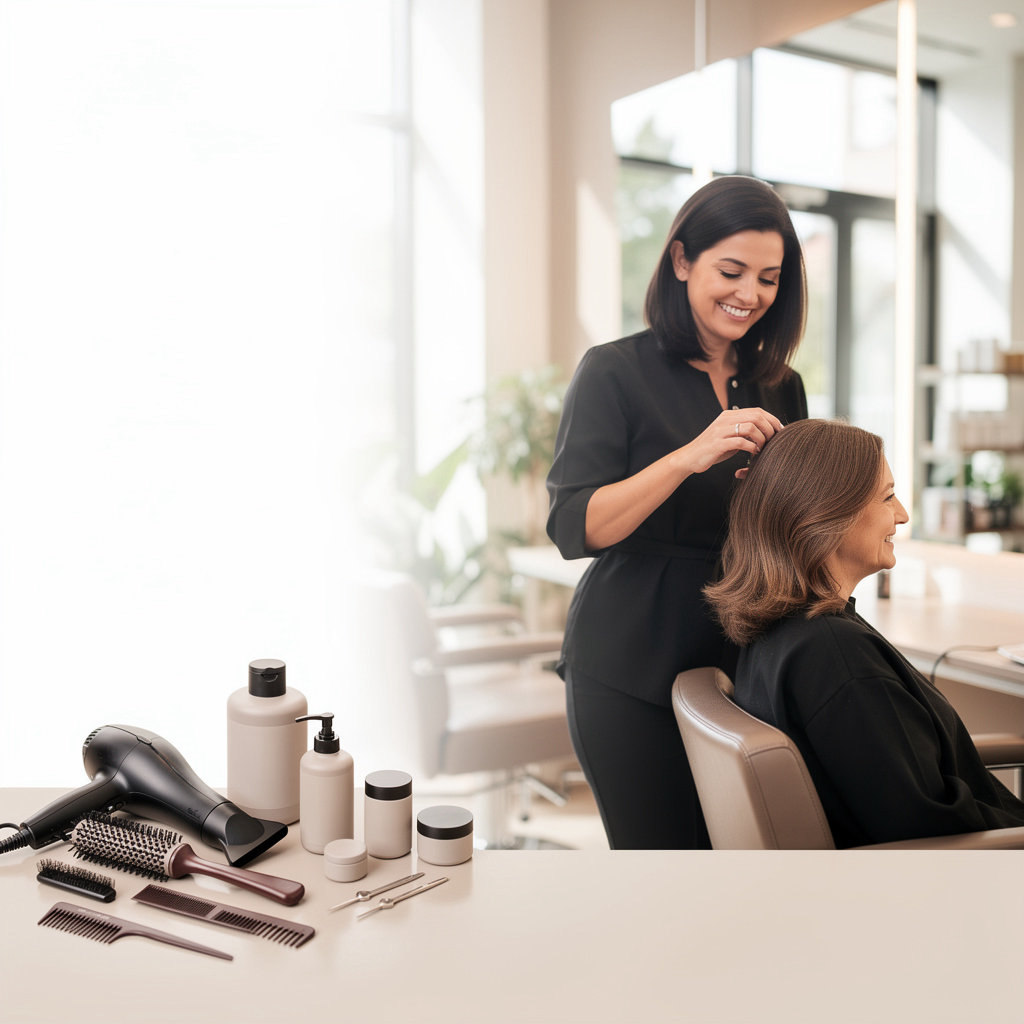 Emma's Beauty Salon professional stylist providing expert hair coloring and beauty services in Santa Barbara